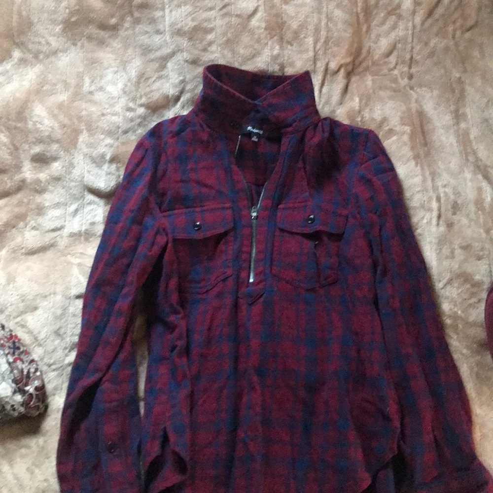 Madewell flannel quarter zip